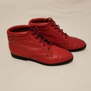 Danexx Women’s Red Leather Booties / Ankle Boots   8 M
